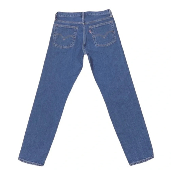 Levi's Blue Medium Wash Button Button Fly Wedgie Icon Fit Ankle Jeans Size 27 - Picture 3 of 10